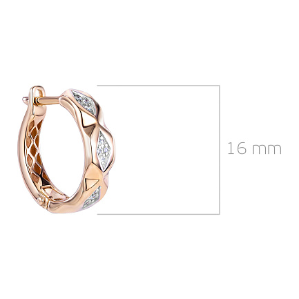 Серьги с английским замком из красного золота