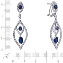 Серьги из белого золота с бриллиантами, сапфирами