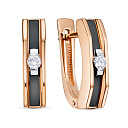 Серьги с английским замком из красного золота с бриллиантами