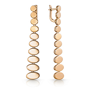 Серьги с английским замком из серебра с позолотой