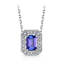 Колье из белого золота с бриллиантами, танзанитом