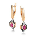 Серьги с английским замком из красного золота с бриллиантами