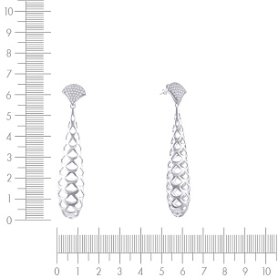 Пусеты из серебра с фианитом