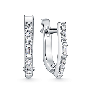 Серьги из белого золота с бриллиантами