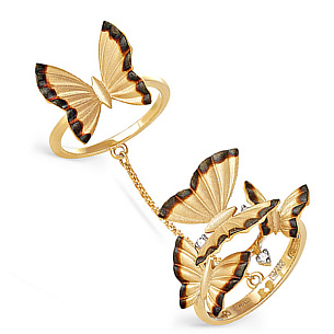 Кольцо из желтого золота с бриллиантами