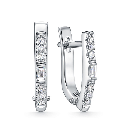 Серьги из белого золота с бриллиантами