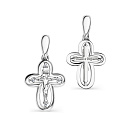 Крест из белого золота с бриллиантами