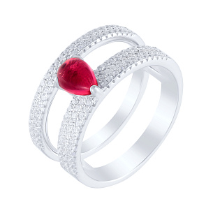 Кольцо из серебра с фианитом