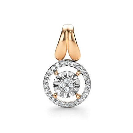 Подвеска из красного золота с бриллиантами