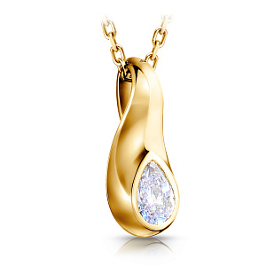 Колье из желтого золота с бриллиантом