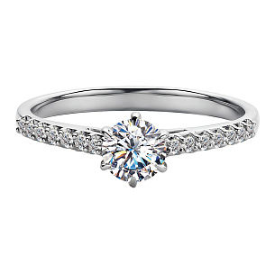 Кольцо из белого золота с бриллиантом