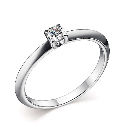 Кольцо из белого золота с бриллиантом