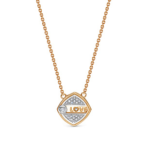 Колье из красного золота с бриллиантом