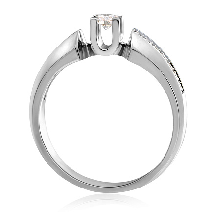 Кольцо из белого золота с бриллиантами