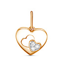 Подвеска из красного золота с фианитами