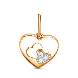 Подвеска из красного золота с фианитами