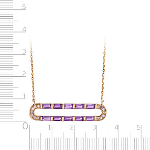 Колье из красного золота с аметистом