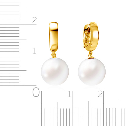 Серьги из желтого золота с жемчугом