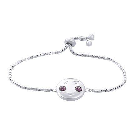 Браслет декоративный из серебра с фианитом