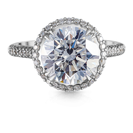 Кольцо из белого золота с бриллиантами