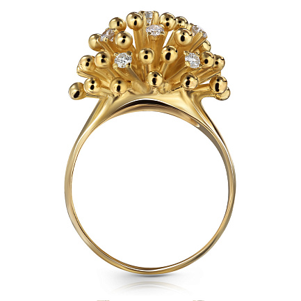 Кольцо из желтого золота с бриллиантами