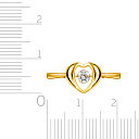 Кольцо из желтого золота с фианитом