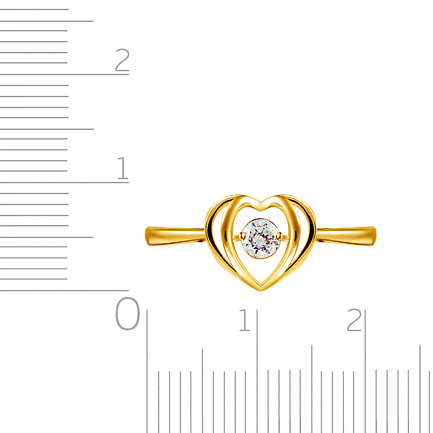 Кольцо из желтого золота с фианитом