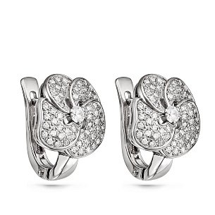 Серьги с английским замком из серебра с фианитами