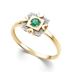 Кольцо из желтого золота с бриллиантом