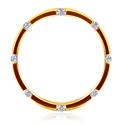 Кольцо обручальное из желтого золота с бриллиантами