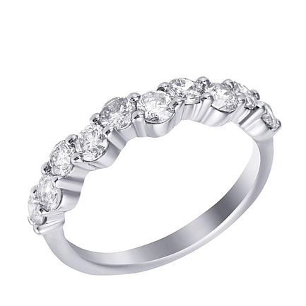 Кольцо помолвочное из белого золота с бриллиантами