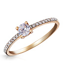 Кольцо из красного золота с фианитом