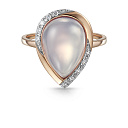 Кольцо из красного золота с аметистом, бриллиантами