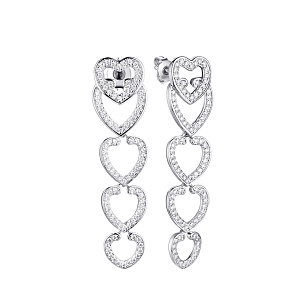 Серьги из серебра с фианитом