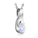 Колье из белого золота с бриллиантом, плетение якорное