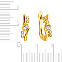 Серьги из желтого золота с фианитом