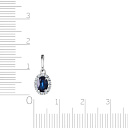 Подвеска из белого золота с бриллиантами, сапфиром