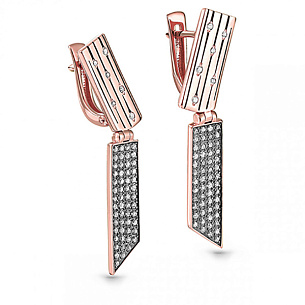 Серьги с английским замком из  золота с бриллиантами