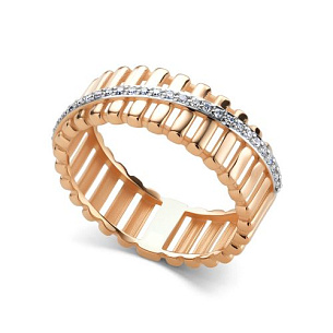 Кольцо из красного золота с бриллиантом