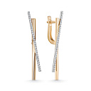 Серьги с английским замком из красного золота с бриллиантами