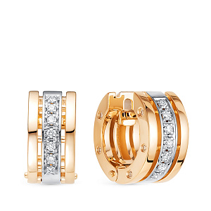 Серьги из красного золота с бриллиантами