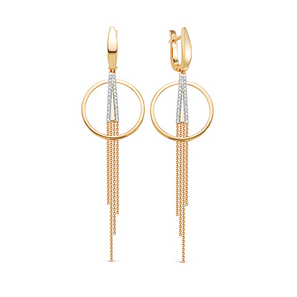 Серьги из красного золота с бриллиантами