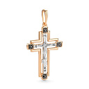 Крест из красного золота с бриллиантами