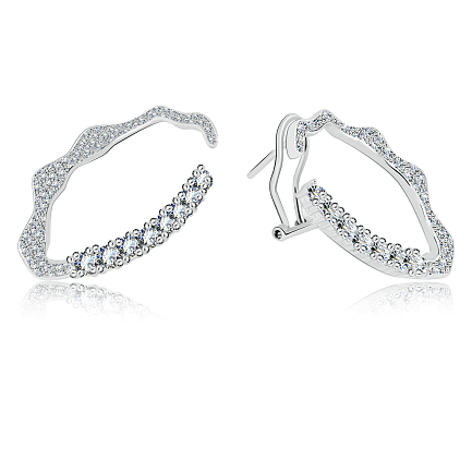 Серьги из серебра с фианитом