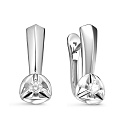 Серьги с английским замком из белого золота с бриллиантами