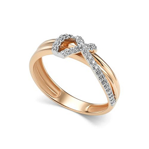 Кольцо из красного золота с бриллиантами