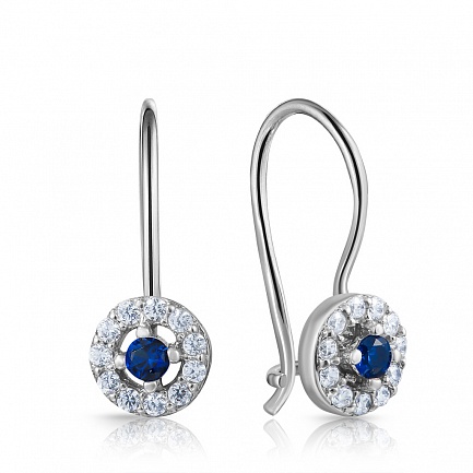 Серьги из серебра с фианитом