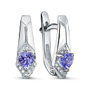 Серьги из белого золота с бриллиантами, танзанитами