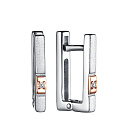 Серьги с английским замком из серебра с бриллиантами