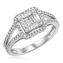 Кольцо из белого золота с бриллиантами